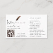 QR Code Brown & White Minimalistisch Notary Foto Visitenkarte (Rückseite)