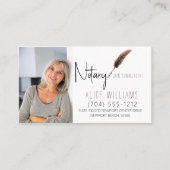 QR Code Brown & White Minimalistisch Notary Foto Visitenkarte (Vorderseite)