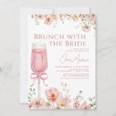 QR-Code-Brunch mit dem Bride Pink-Brautparty Einladung (Vorderseite)