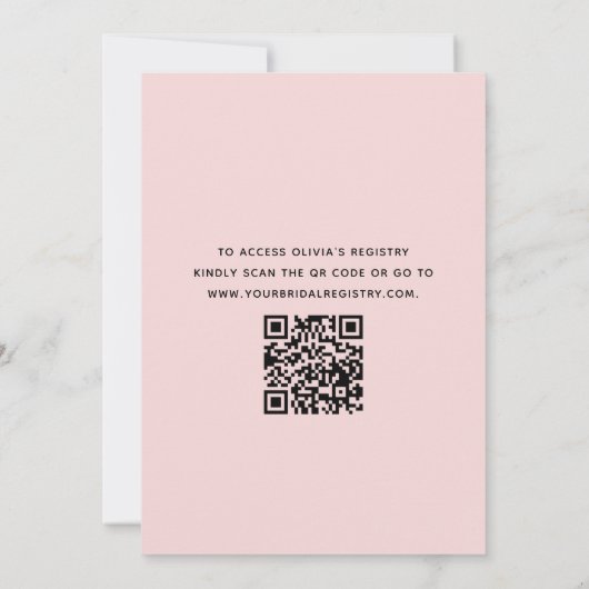 QR-Code-Brunch mit dem Bride Pink-Brautparty Einladung (Rückseite)