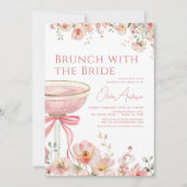 QR-Code-Brunch mit dem Bride Pink-Brautparty Einladung (Vorderseite)
