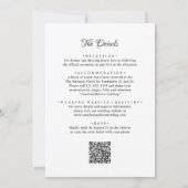 QR Code Budget Alles in einem Monogramm Overlay Einladung (Rückseite)