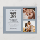 QR-Code Budget Datum speichern Dusty Blue (Rückseite)