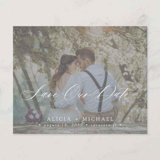 QR CODE Budget elegante Foto Hochzeit speichern Si Flyer (Vorne)