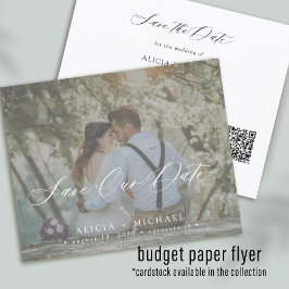 QR CODE Budget elegante Foto Hochzeit speichern Si Flyer