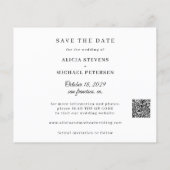 QR CODE Budget moderne Foto Hochzeit Save-the-Date Flyer (Hinten)
