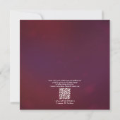 QR Code Burgundy Blush Floral Wasserfarben-Skript Einladung (Rückseite)