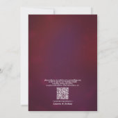 QR Code Burgundy Sonnenblume Rustikale Hochzeit Ho Einladung (Rückseite)