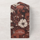 QR Code  Burgundy Wildflowers Wedding All In One Einladung (Außenbereich)