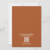 QR Code Burnt Orange Classic Script Wedding Einladung (Rückseite)