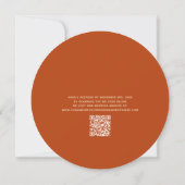 QR Code Burnt Orange Typografy Wedding Einladung (Rückseite)
