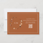 QR Code Burnt Orange Wappen Monogramm UAWG RSVP Karte (Rückseite)
