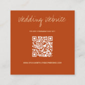 QR Code Burnt Orange Wedding Website Begleitkarte (Vorderseite)