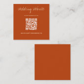 QR Code Burnt Orange Wedding Website Begleitkarte (Vorne/Hinten)