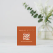 QR Code Burnt Orange Wedding Website Begleitkarte (Stehend Vorderseite)