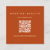 QR Code Burnt Orange Wedding Website Begleitkarte (Vorderseite)