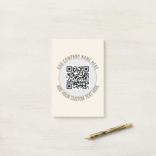 QR-Code Büro Schule Minimalistisch Einfach Grau Post-it Klebezettel (Auf Schreibtisch)