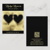 QR-Code-Bus mit Gold- und Schwarz-Herzen Visitenkarte (Vorne/Hinten)