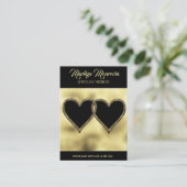 QR-Code-Bus mit Gold- und Schwarz-Herzen Visitenkarte (Stehend Vorderseite)