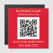 QR Code, Bus. Name Promo, gelb, rot Magnetkarte (Vorne/Hinten)
