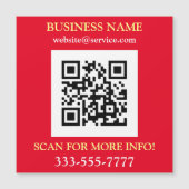 QR Code, Bus. Name Promo, gelb, rot Magnetkarte (Vorderseite)