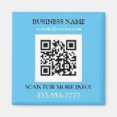 QR Code, Bus. Name Promo, gelber weißer Himmel Bla Magnet (Vorne)