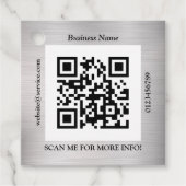 QR Code Bus. Name Website-Promo, gebürstetes Silbe Geschenkanhänger (Vorderseite)