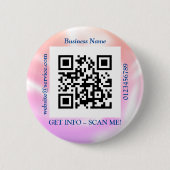 QR Code Bus. Name Website Promo, Iridescent Button (Vorderseite)