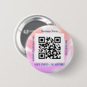 QR Code Bus. Name Website Promo, Iridescent Button (Vorne & Hinten)
