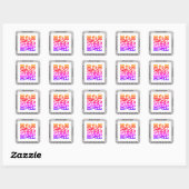 QR-Code Bus. Name Website Promo, Wassertropfen qua Quadratischer Aufkleber (Blatt)
