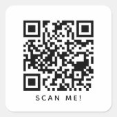 QR Code Business Bar Restaurant Quadratischer Aufkleber (Vorderseite)