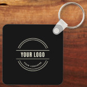 QR Code Business Beruflicher Schwarz-weißer Kreis Schlüsselanhänger (Rückseite)