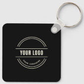 QR Code Business Beruflicher Schwarz-weißer Kreis Schlüsselanhänger (Rückseite)