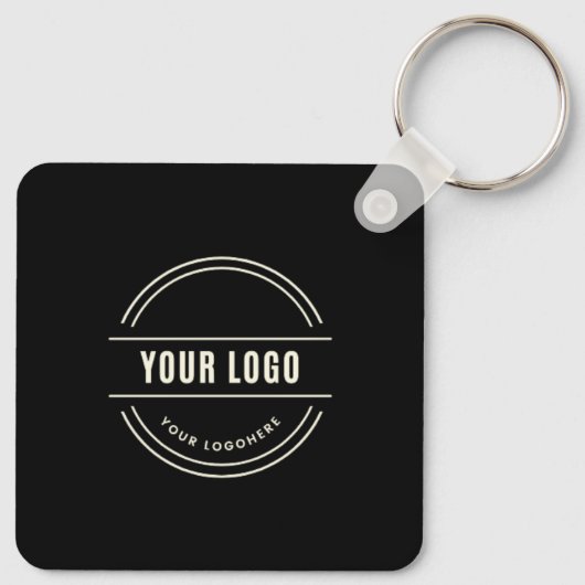 QR Code Business Beruflicher Schwarz-weißer Kreis Schlüsselanhänger (Rückseite)