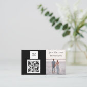 QR Code Business Black Beruflich Fotograf Visitenkarte (Stehend Vorderseite)