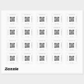 QR Code Business Black Moderne Minimalistische Prü Quadratischer Aufkleber (Blatt)