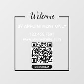 QR Code Business Book Jetzt willkommen Fensteraufkleber (Blatt)