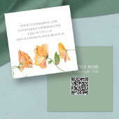 QR Code Business Card - Aquarellblume Quadratische Visitenkarte