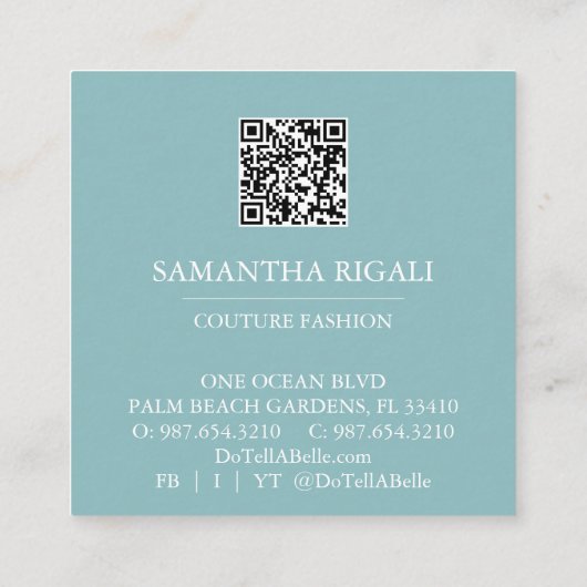 QR Code Business Card - Aquarellkleid Begleitkarte (Rückseite)