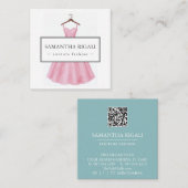 QR Code Business Card - Aquarellkleid Begleitkarte (Vorne/Hinten)