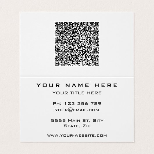 QR-Code Business Card Benutzerdefinierte Farben un Visitenkarten (Außenseite Aufgefaltet)