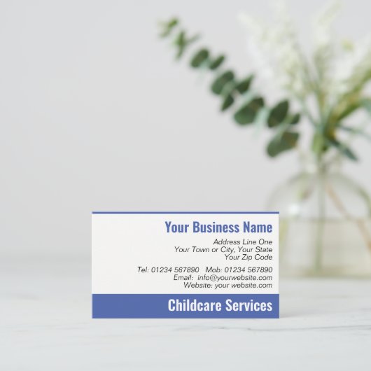 QR Code Business Card für Kinderbetreuungsdienste Visitenkarte (Stehend Vorderseite)