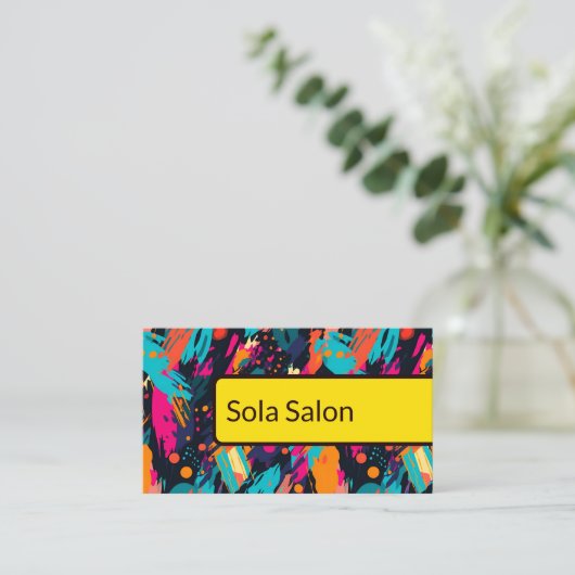 QR Code Business Card für moderne Haarfarbenspezia Visitenkarte (Stehend Vorderseite)