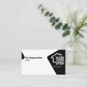 QR Code Business Card für moderne Schwarz-Weiß-Rea Visitenkarte (Stehend Vorderseite)