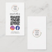 QR Code Business Card für moderne Social Media | W Visitenkarte (Vorne/Hinten)