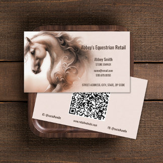 QR Code Business Card für Pferde Reiter Visitenkarte