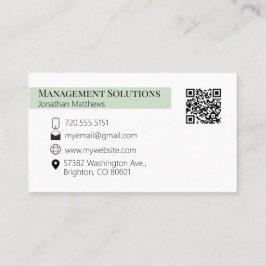 QR-Code Business Card leuchten grün Visitenkarte