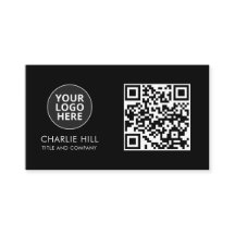 QR Code Business Card Logo Schwarz Modern Minimali