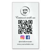 QR Code Business Card Magnet Social Media (Vorderseite Vertikal)