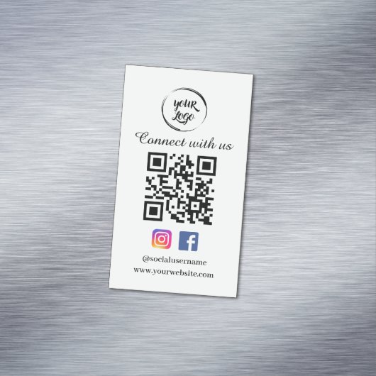 QR Code Business Card Magnet Social Media (Beispiel)